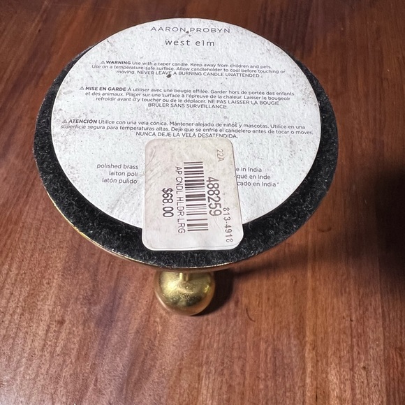 West Elm Aaron Probyn Brass Candleholder - Picture 2 of 3